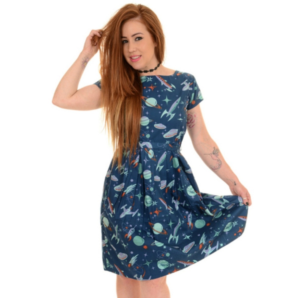 Retro Vintage Atomic Space Rocket Dress